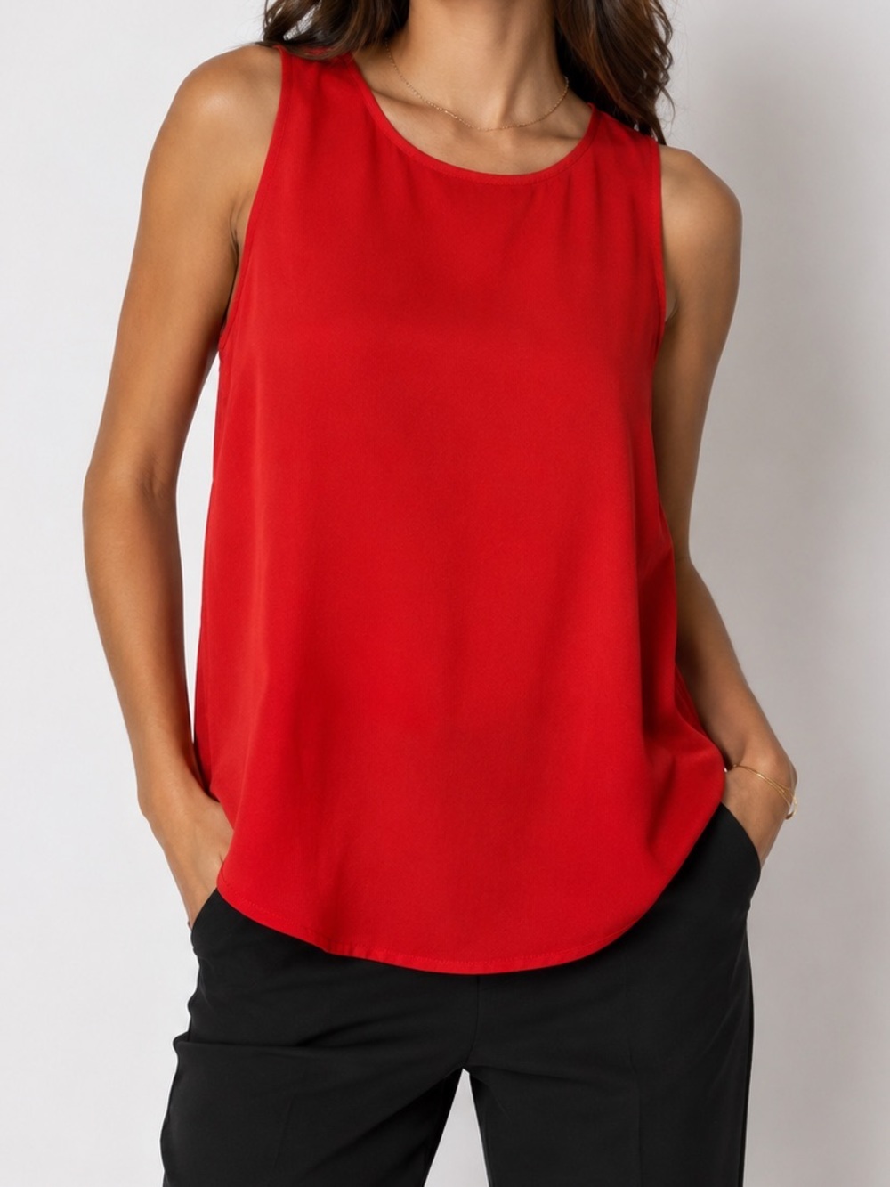 Halogen Casual Wide Strap Poppy Tank Top Size Extra Small